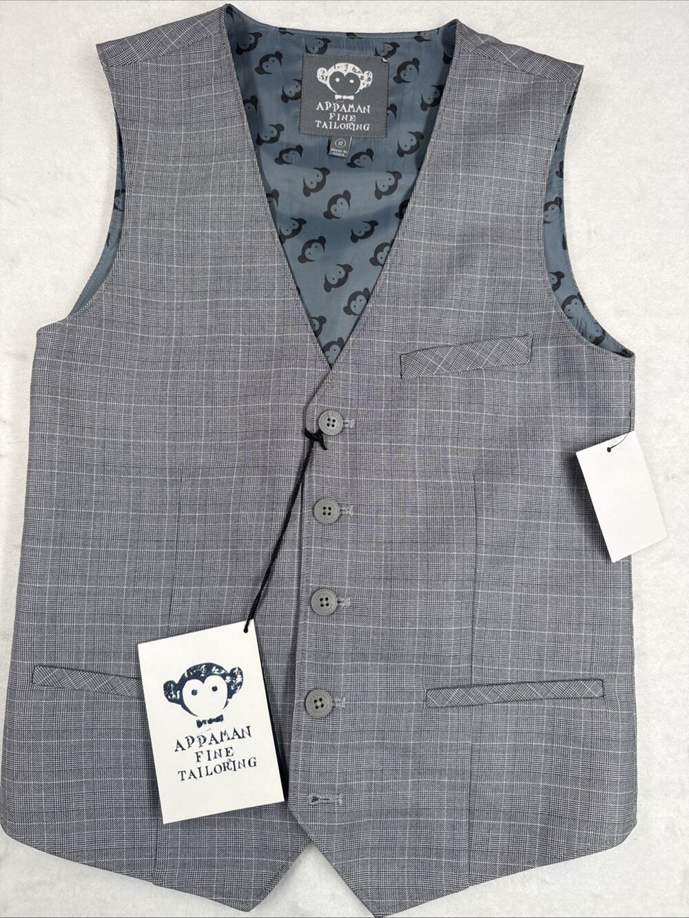 Appaman Fine Tailoring Light Gray Vest Dressy Jacket Boys Size 12
